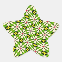 Ästhetische Blume Muster Stern-Aufkleber