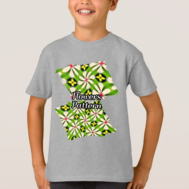 Ästhetische Blume Muster T-Shirt (Vorderseite)