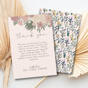 Ästhetische Blumen Handgeschriebene Schrift Nachri Dankeskarte