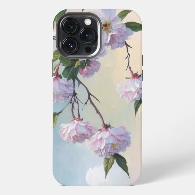 Ästhetische Blumen iPhone Hülle (Rückseite)