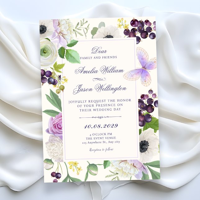 Ästhetische Blumenhochzeit Einladung (Von Creator hochgeladen)