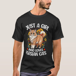 Ästhetische Blumenkatze Nur Ein Mädchen Das Perser T-Shirt