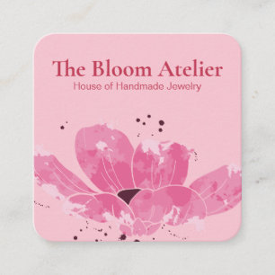 Ästhetische Blumenrosa Rosa Rosa Kunstfarben Quadratische Visitenkarte