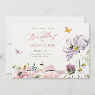 Ästhetische Blütenbienen Save The Date