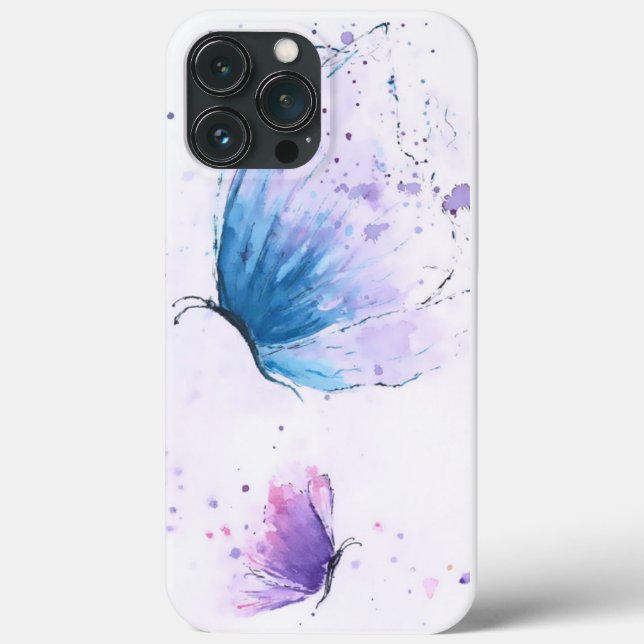 Ästhetische Butterfly Watercolor iPhone Case (Rückseite)