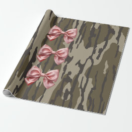 Ästhetische Camouflage Bottomland Baby Pink Ribbon Geschenkpapier