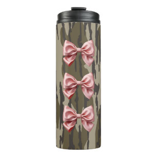 Ästhetische Camouflage Bottomland Baby Pink Ribbon Thermosbecher