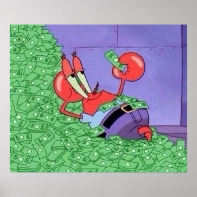 Ästhetische Cartoon Dl Eugene H Krabs Poster (Vorne)
