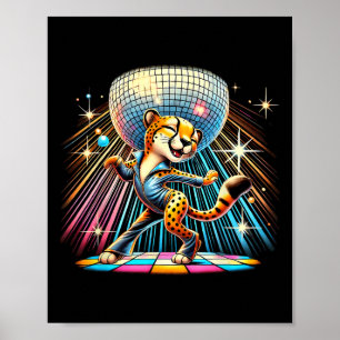 Ästhetische Cheetah Disco Dancer Spooky Tanz Kinde Poster