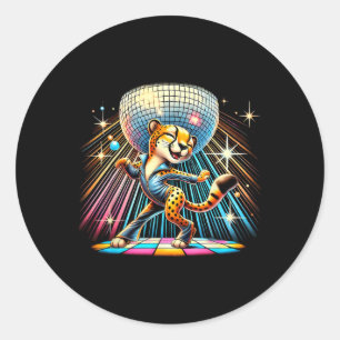 Ästhetische Cheetah Disco Dancer Spooky Tanz Kinde Runder Aufkleber