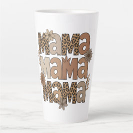 Ästhetische Chic Mama Typografie Leopard Print Milchtasse