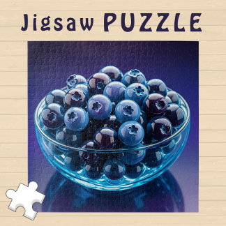 Ästhetische China Blueberries in Glass Bowl - Puzzle