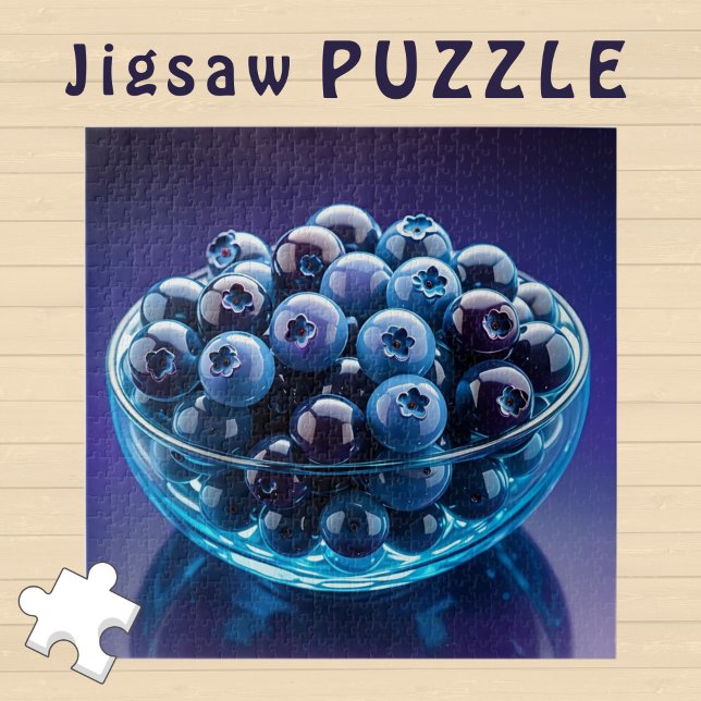 Ästhetische China Blueberries in Glass Bowl - Puzzle (Von Creator hochgeladen)