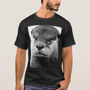 Ästhetische Coole Otter Kopf gestrichen Meer Otter T-Shirt