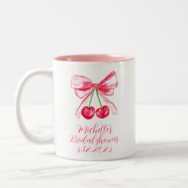 Ästhetische Coquette Pink Bow Elegantes Brautparty Zweifarbige Tasse