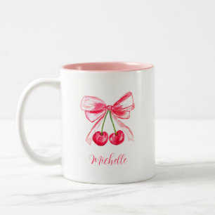 Ästhetische Coquette Rosa braun Elegante Wasserfar Zweifarbige Tasse