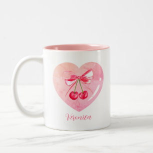 Ästhetische Coquette Rosa braun Elegante Wasserfar Zweifarbige Tasse