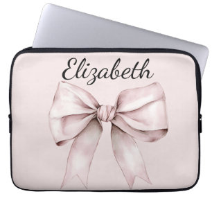 Ästhetische Coquette Rosa Bug Personalisiert Name Laptopschutzhülle