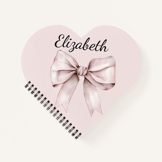 Ästhetische Coquette Rosa Bug Personalisiert Name Notizbuch (Vorderseite)