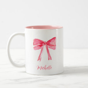 Ästhetische Coquette Rosa Schleife Elegante Wasser Zweifarbige Tasse