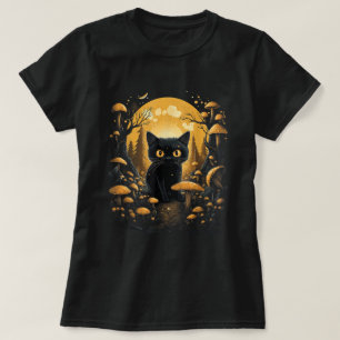 Ästhetische dunkle Kernkatze unter Pilz T-Shirt