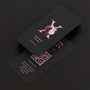 Ästhetische Eleganmonogramm X Schwarz Rosa Bläsche Visitenkarte
