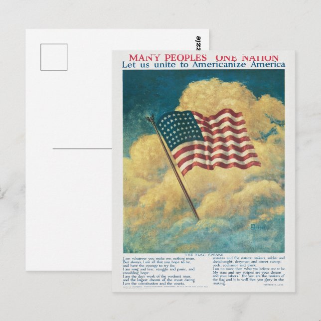 Ästhetische Flagge der USA Postkarte (Vorne/Hinten)