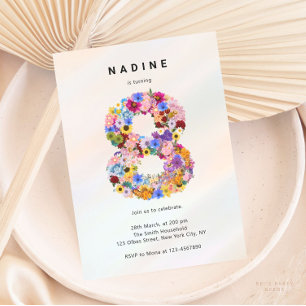 Ästhetische Flora 8. Geburtstag Frühjahrsgarten Th Einladung