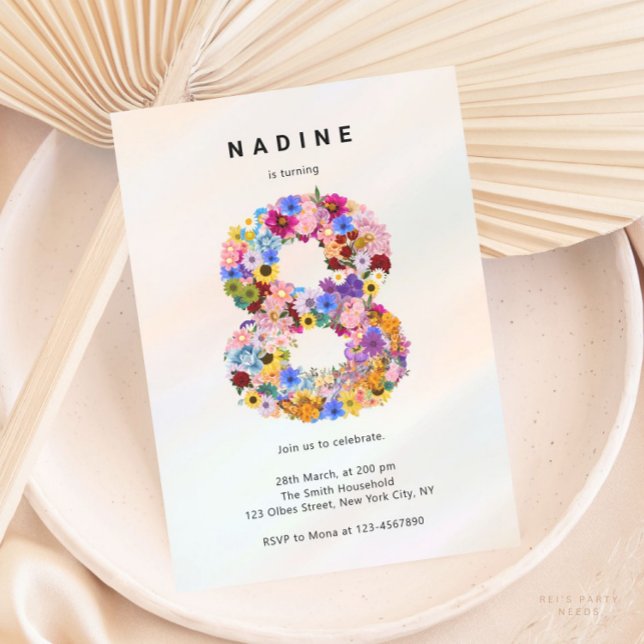 Ästhetische Flora 8. Geburtstag Frühjahrsgarten Th Einladung (Von Creator hochgeladen)