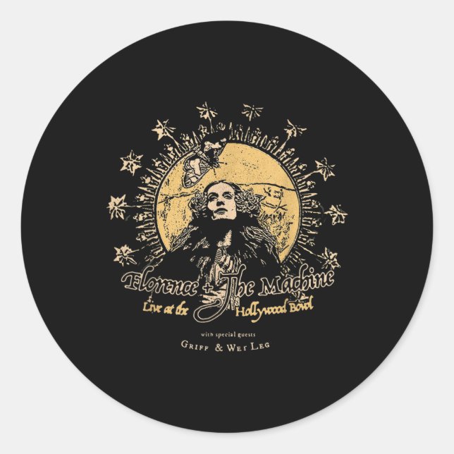 Ästhetische Florenzmaschine Vtg Runder Aufkleber (Vorderseite)