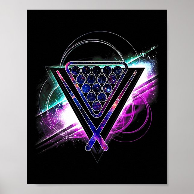 Ästhetische Galaxie Billiards Poster (Vorne)