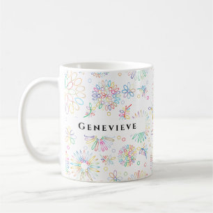 Ästhetische Gefälligkeit Blumenmuster Lineart Must Kaffeetasse