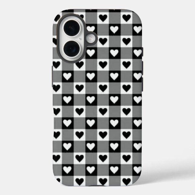 Ästhetische Gingham-Kariert-Herzen-Hülle Case-Mate iPhone Hülle (Rückseite)