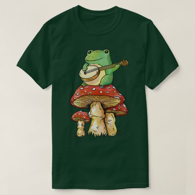 Ästhetische Gitarre Goblincore Natur Magischer Fun T-Shirt (Design vorne)