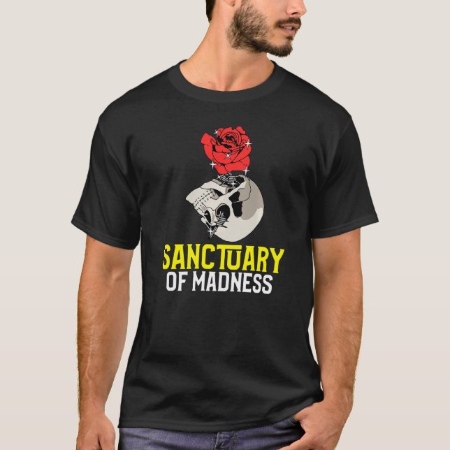 Ästhetische Goth Skull Rose Gothic T-Shirt (Vorderseite)