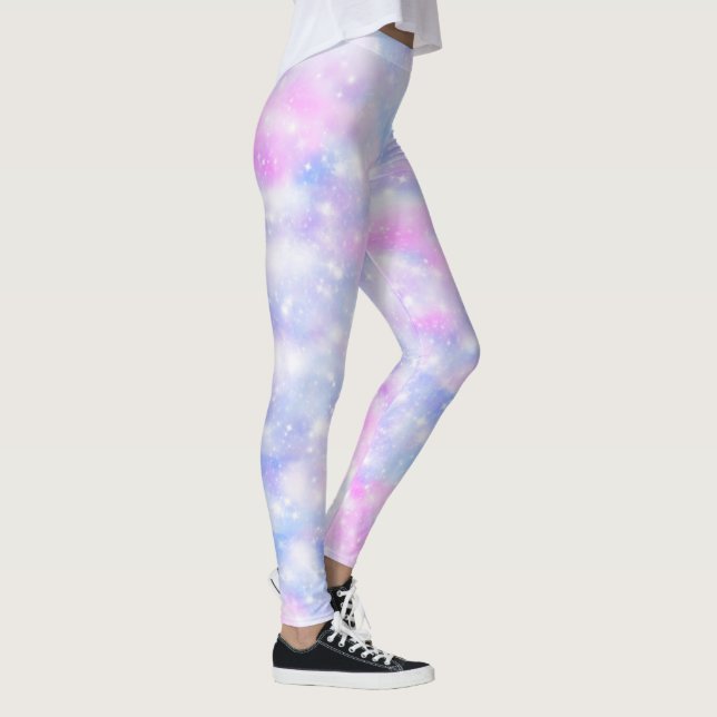 Ästhetische Gradient Pastel Wolken Sparkeln Leggings (Rechts)