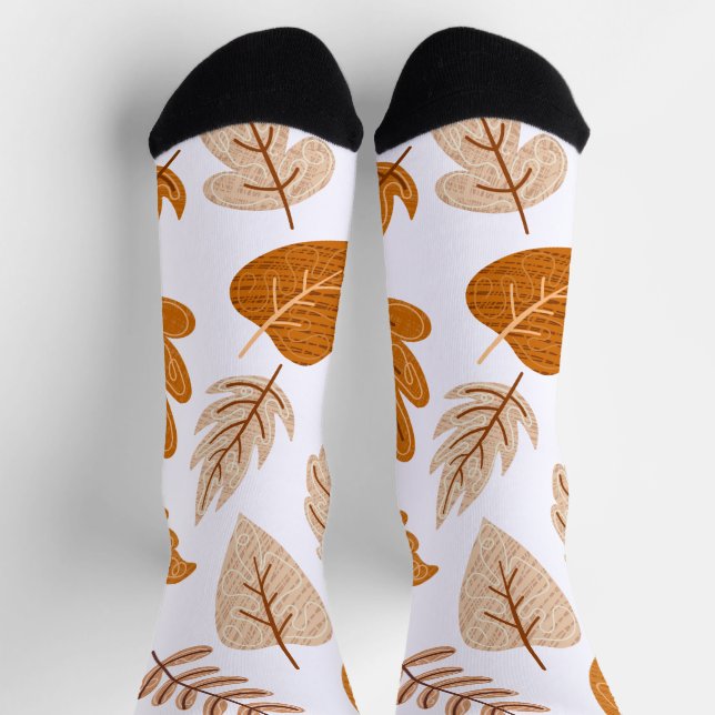 Ästhetische Herbstblätter, Fall Theme Muster Socken (Oben)