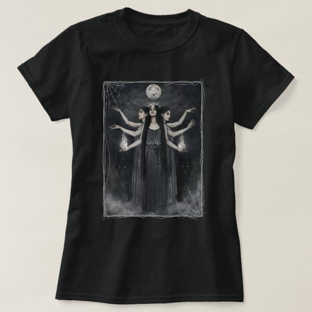 Ästhetische Hexen Werewolves Moon Witchy T-Shirt (Design vorne)