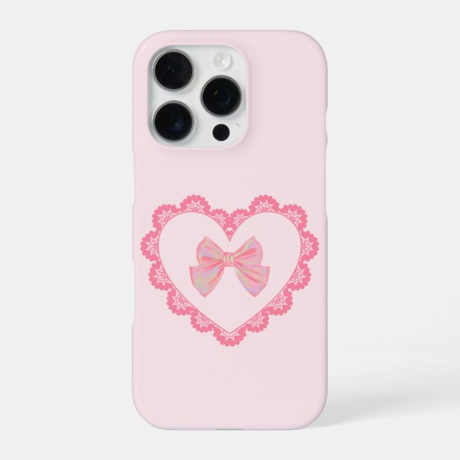 Ästhetische Hübsche Pink Bow Hörgeräusch iPhone Hülle (Rückseite)