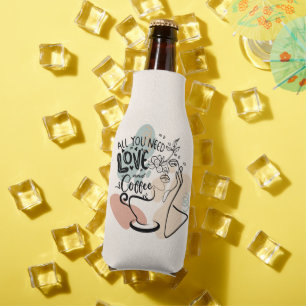 Ästhetische Illustrationen, Mädchenkaffee Flaschenkühler