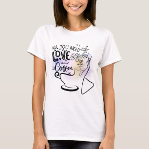 Ästhetische Illustrationen, Mädchenkaffee T-Shirt