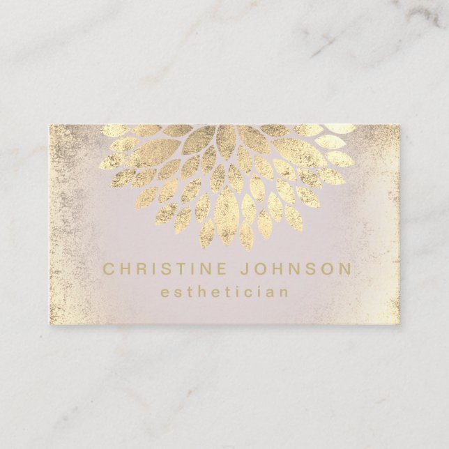 Ästhetische IMITATE Goldfolie Dahlie Visitenkarte (Vorderseite)