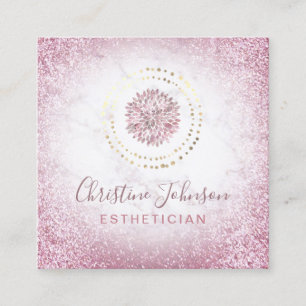 Ästhetische Imitate Rosa Glitzer Dahlia Dekoration Quadratische Visitenkarte
