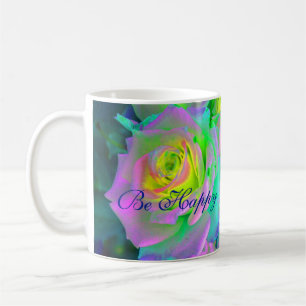 Ästhetische Iridescent Pearly Rose sind glücklich Kaffeetasse
