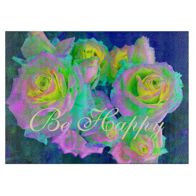 Ästhetische Iridescent Pearly Rose sind glücklich Schneidebrett (Vorderseite)