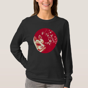Ästhetische japanische Fox Kitsune Maske T-Shirt