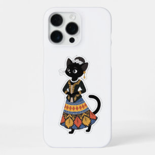 Ästhetische javanische schwarze Katze in tradition iPhone 16 Pro Max Hülle