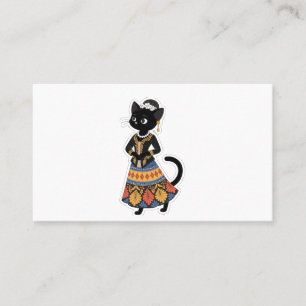 Ästhetische javanische schwarze Katze in tradition Visitenkarte