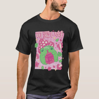 Ästhetische Kawaii Niedlich Frog Pilz Cotgcore Pe T-Shirt