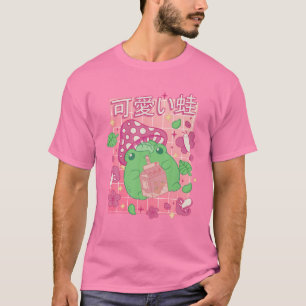 Ästhetische Kawaii Niedlich Frog Pilz Cotgcore Pe T-Shirt
